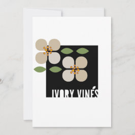 IVORY VINES - Modern Blommigt Investigation Card Julkort