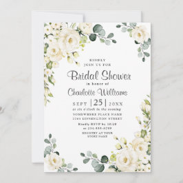 Ivory Vit ros Eucalyptus Greenery Möhippa Inbjudningar