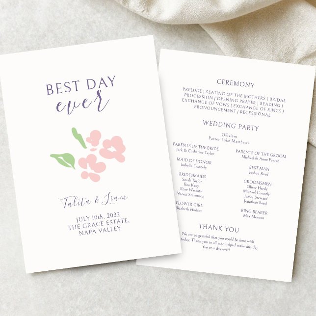 Ivory | Watercolor Floral Wedding Flat Program (Skapare uppladdad)