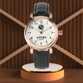 Ivory White and Gold Personalized Custom Monogram  Armbandsur