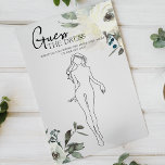 Ivory White Blommigt Möhippa Game Game Gissa Dress Flygblad<br><div class="desc">Gissa möhippan. Ge varje gäst ett kort och få dem att gissa vad de tänkor den blivande bruden bära på hennes bröllopsdag. Vattentärsfärg botaniskt,  ivoriansk vit Blommigt. Matchande objekt för att slutföra din händelsesamling finns i vårt Zazzle-arkiv!</div>