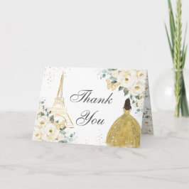 Ivory White Blommigt Quinceañera Birthday Princess Tack Kort