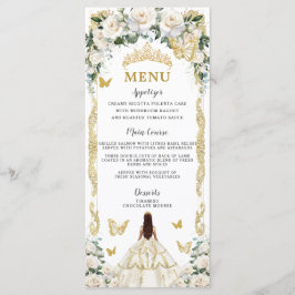 Ivory White Blommigt Quinceañera Brown Princess Me Program