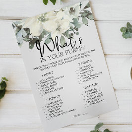 Ivory White Blommigt Spelvete i din handväska Flygblad