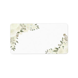 Ivory White Boho Blank DIY Skriv ut Bröllop Adress Adressetikett