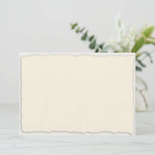 Ivory White Faux Deckle Spara datummallen Spara Datumet (Stående Fram)