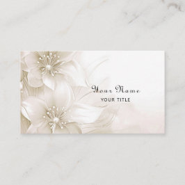 Ivory White Flowers Business Card Visitkort