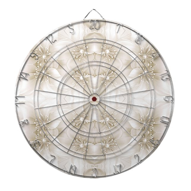 Ivory White Flowers Dartboard Darttavla (Framsidan)