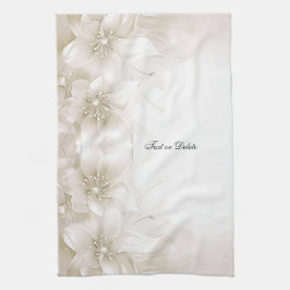 Ivory White Flowers Kitchen Towels Kökshandduk
