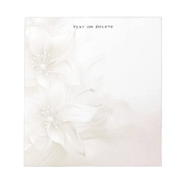 Ivory White Flowers Notepad Anteckningsblock
