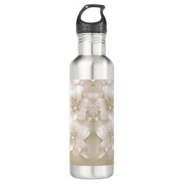 Ivory White Flowers Water Bottle