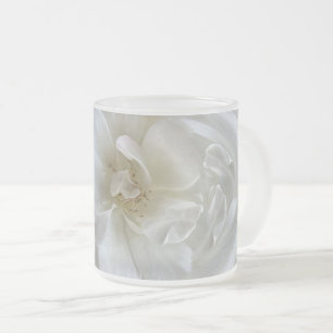 Ivory White Frostad Glasmugg