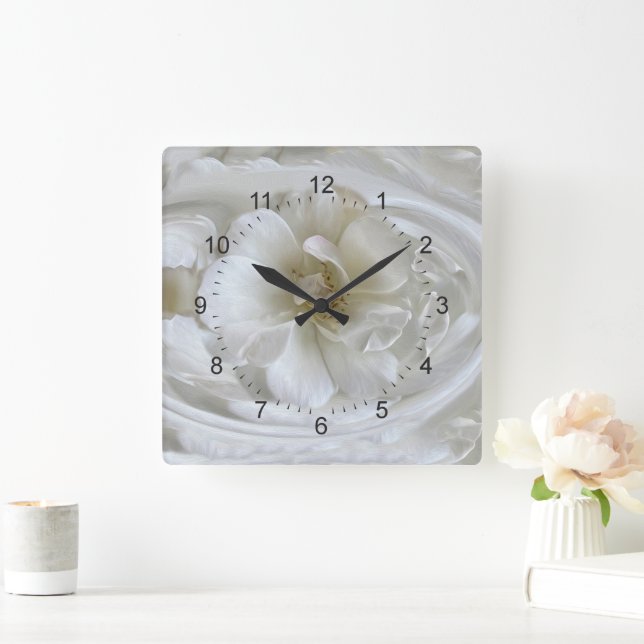Ivory White Fyrkantig Klocka (Hem)