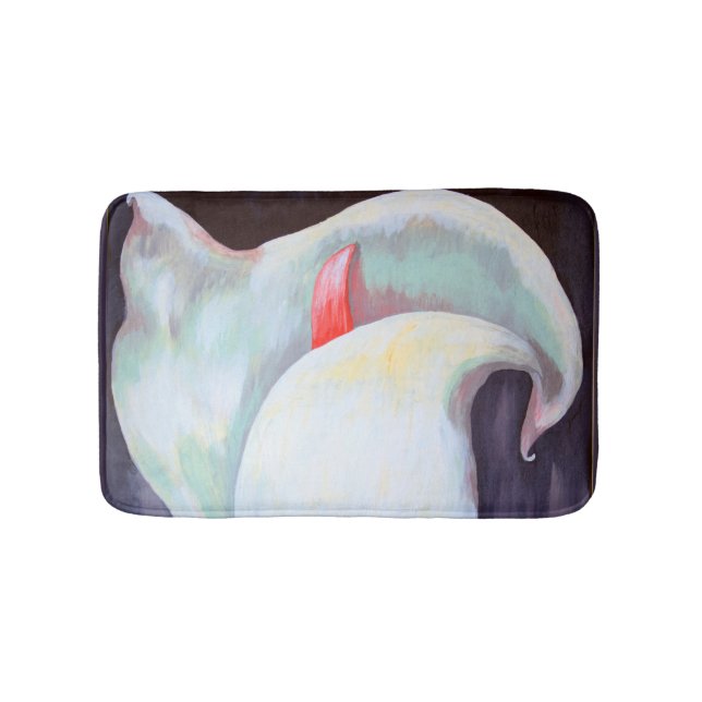 Ivory White Orchid med Lilac Lemon Hues Badrumsmatta (Framsidan)