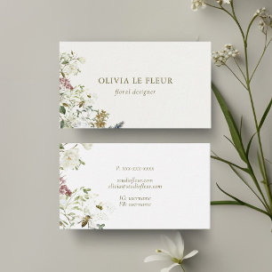 Ivory & White Snyggt Minimal botanik Visitkort
