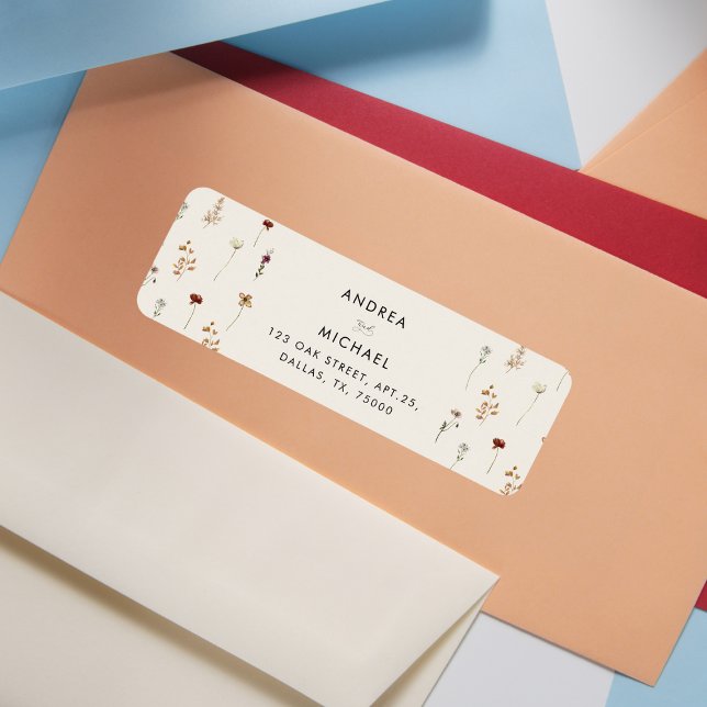 Ivory Wildblommor, höst, Returadress Etikett (Skapare uppladdad)