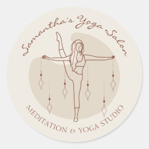Ivory Yoga Pilates Andlig Gym Tränare Salong Runt Klistermärke
