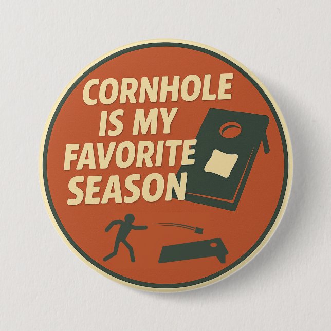 Ivrig Cornhole-spelare Humor Knapp (Framsida)