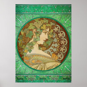 Ivy av Alphonse Mucha Art nouveau Poster