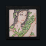 Ivy Bride Girl Porträtt Pencil Art Illustration Minnesask<br><div class="desc">Designad baserad på min pennillustration av en vacker flicka porträtt i hennes vackra gurk som dekoreras i ivy löv runt henne. Kontrollera i butiken om det finns matchande artiklar.</div>