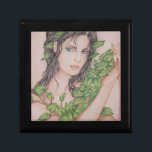 Ivy Bride Girl Porträtt Pencil Art Illustration Minnesask<br><div class="desc">Designad baserad på min pennillustration av en vacker flicka porträtt i hennes vackra gurk som dekoreras i ivy löv runt henne. Kontrollera i butiken om det finns matchande artiklar.</div>