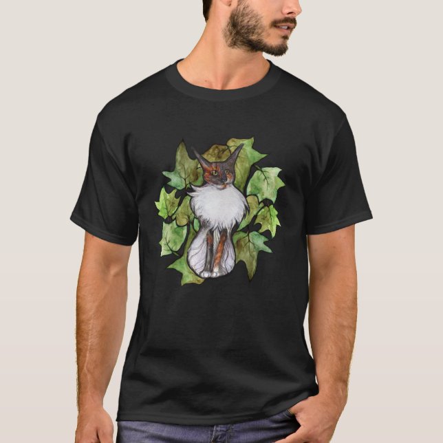Ivy Dilute Calico maine Coon Cat T Shirt (Framsida)