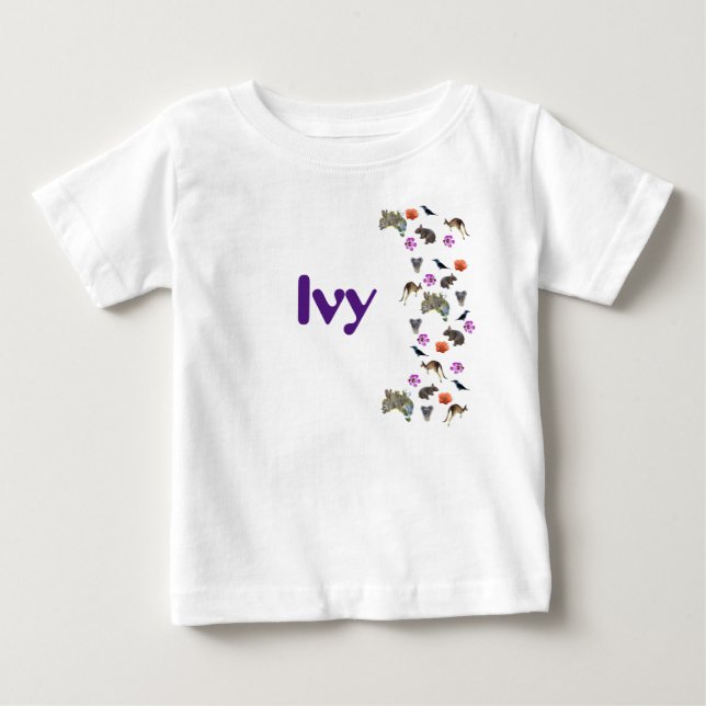 Ivy, flicknamn med australisk vilda djur,   t shirt (Framsida)