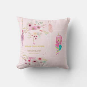 IVY - Girls Namn: Giftartikel - Rosa Sjöjungfru Kudde