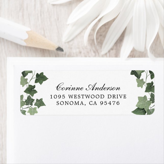 Ivy Greenery Modern Organic Returadress Etikett (Insitu)
