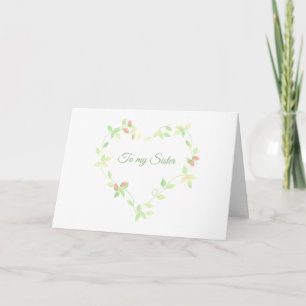Ivy Heart syster Birthday Card Kort