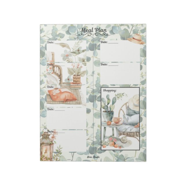 Ivy League 7 Day Blank Meal Planner Anteckningsblock (Roterad)