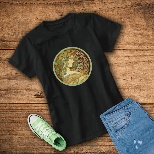 Ivy Lithograph Alphonse Mucha Tee Shirt (Skapare uppladdad)