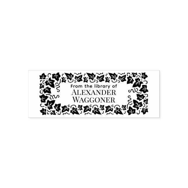 Ivy Löv Ram "från bibliotek" Bok Namn Självfärgande Stämpel (Design)