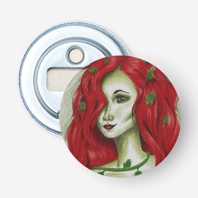Ivy Nymph Rödhårig Kvinna Pixie Fantasykonst Flasköppnare (Framsidan)