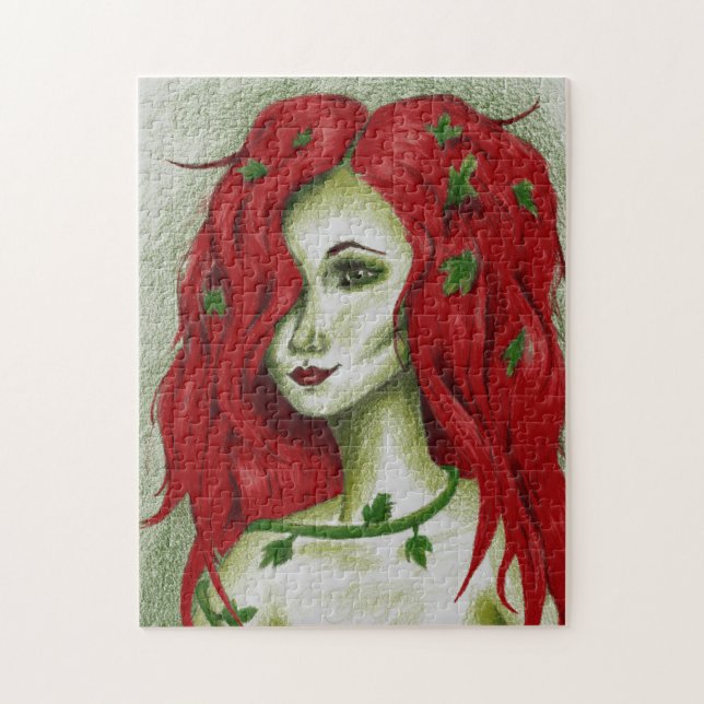 Ivy Nymph Rödhårig Kvinna Pixie Fantasykonst Pussel (Vertikal)