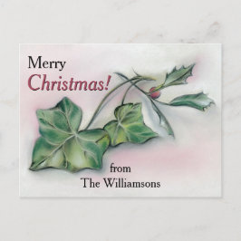 Ivy och Holly Personlig jul Helg Vykort