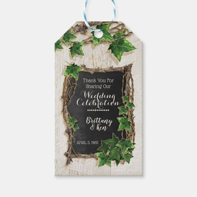 Ivy och Willow Bröllop Presentetikett (Framsidan)