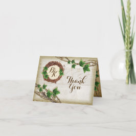 Ivy och Willow Bröllop Tackkort