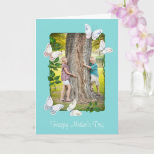 Ivy Ram med Butterflies Photo Mor Day Card Kort