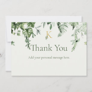 Ivy & Sage Monogram Bröllop Tack Kort