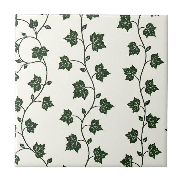 Ivy Vine Seamless Pattern Classic Green Kakelplatta (Framsidan)