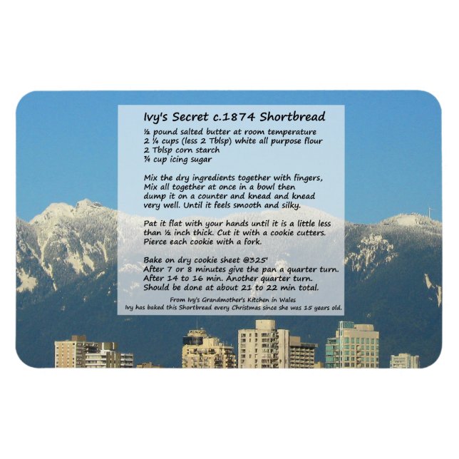 Ivys 1874 Shortbröd Recipe Magnet (Horisontell)