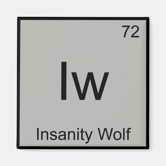 Iw - Insanity Wolf Kemiskt Element Symbol Meme T Magnet (Framsidan)