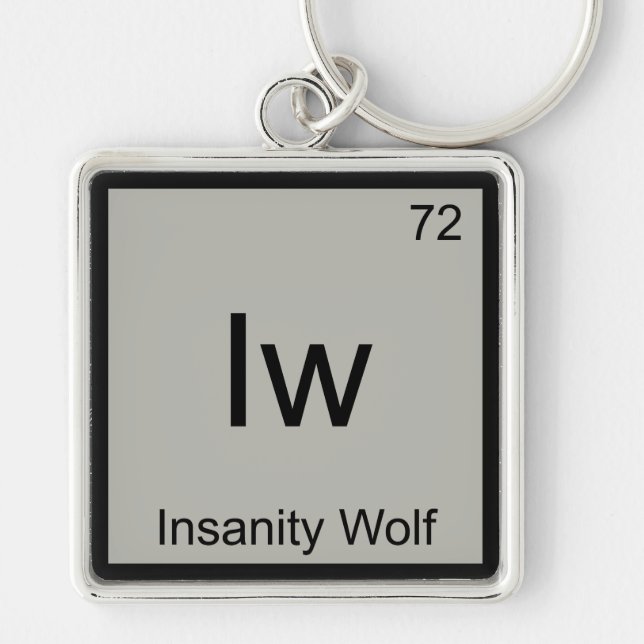 Iw - Insanity Wolf Kemiskt Elemente Symbol Meme T Fyrkantig Silverfärgad Nyckelring (Framsidan)