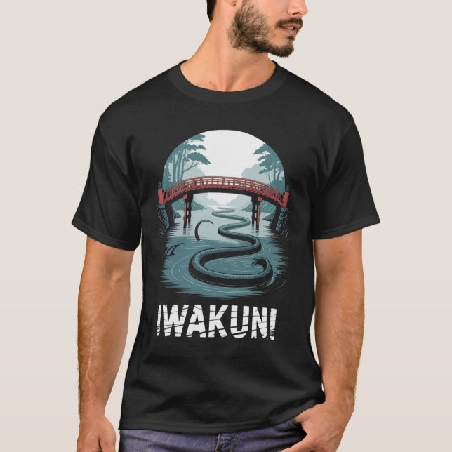 Iwakuni  – Lugna Röda Bron och Floden T Shirt (Framsida)