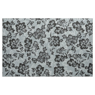 Iwalani Vintage Hawaiian Charcol Grått Blommigt Tyg