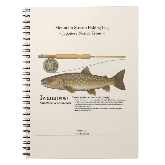 Iwana Mountain Stream Fishing Log Photo Notebook Anteckningsbok (Framsidan)