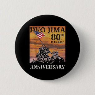 Iwo Jima 80-årsjubileum Wwii Veteran US Flagga 4:e Knapp