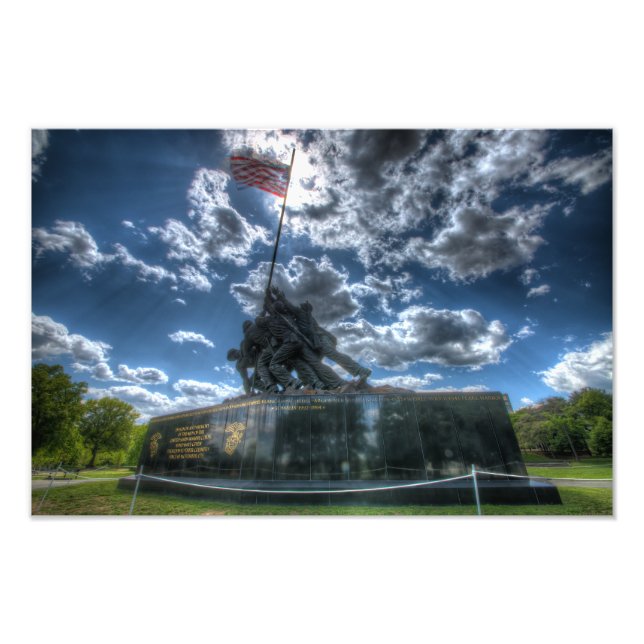 Iwo Jima Memorial (stort format) Fototryck (Framsidan)