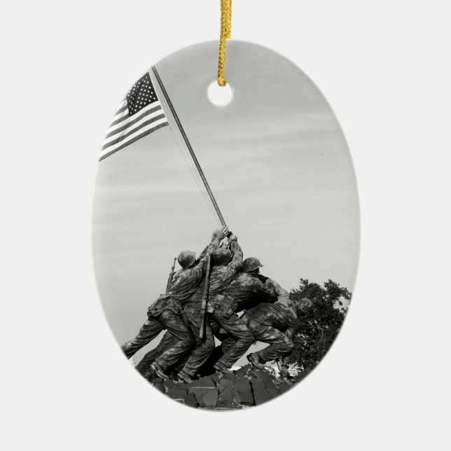 Iwo Jima minnesmärke Julgransprydnad Keramik (Framsidan)